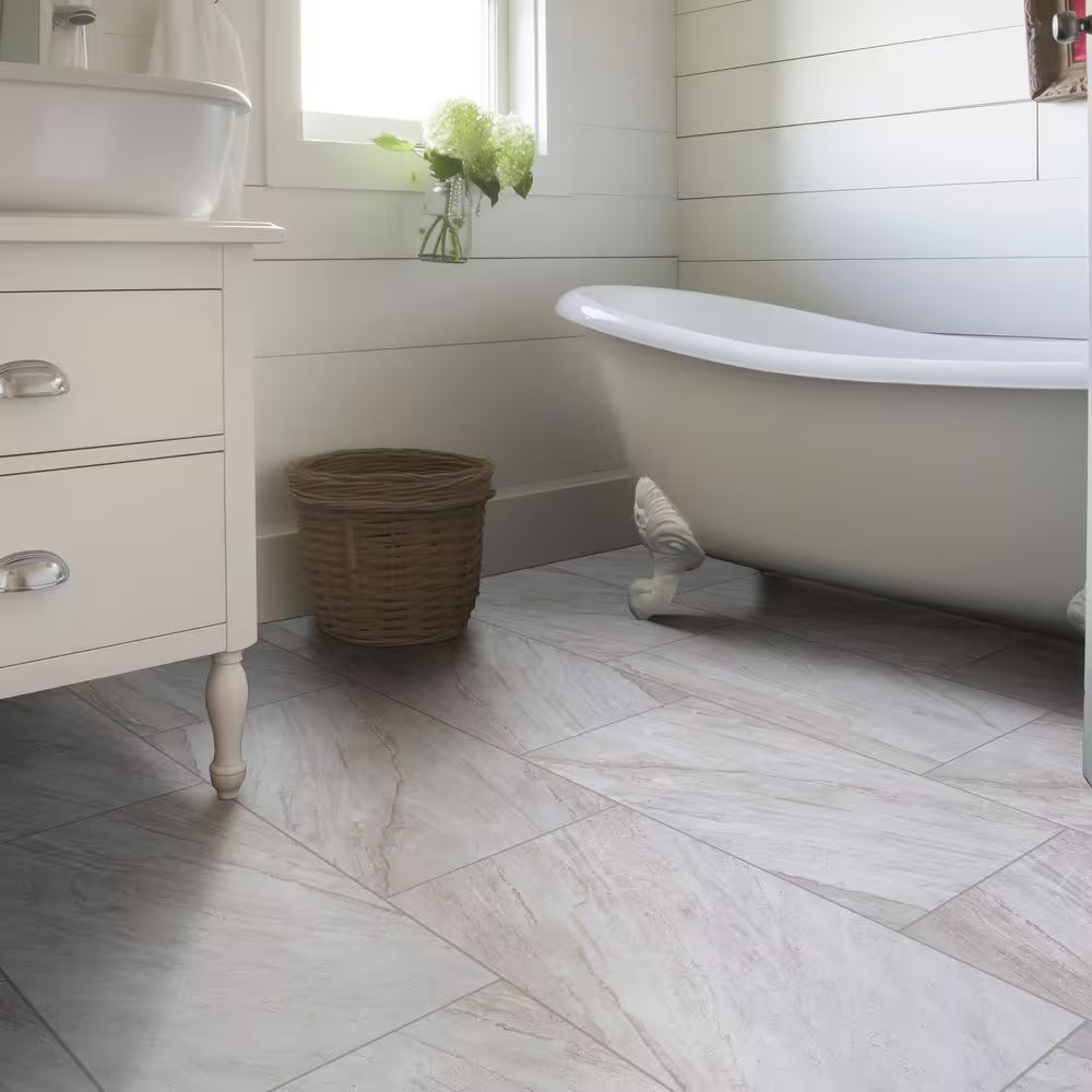 Vigo Gris 12 In. X 24 In. Matte Ceramic Stone Look Floor and Wall Tile (16 Sq. F