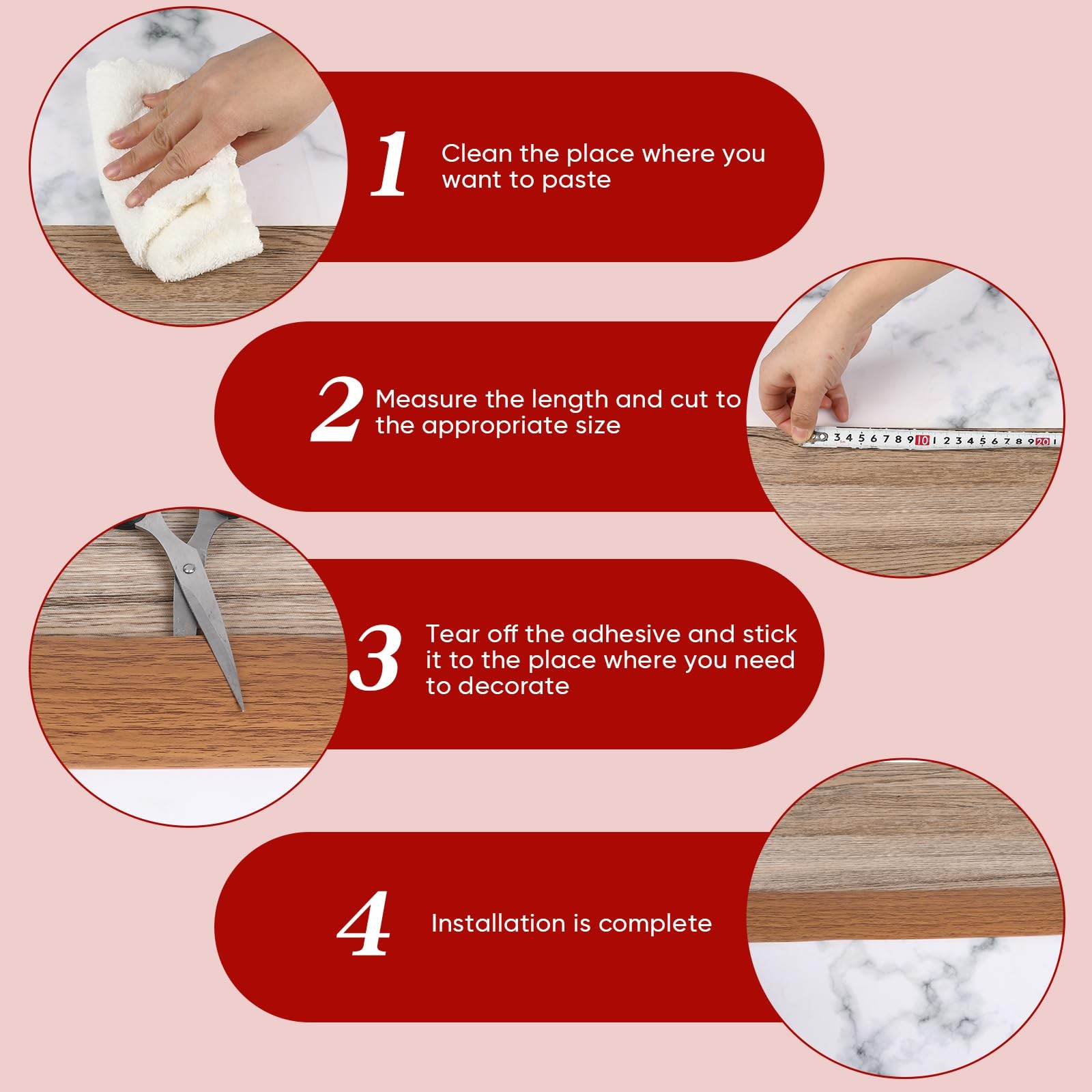 Vinyl Floor Transition Strip 20FT x 2″ Self Adhesive – 0.14″ Thick for Smooth