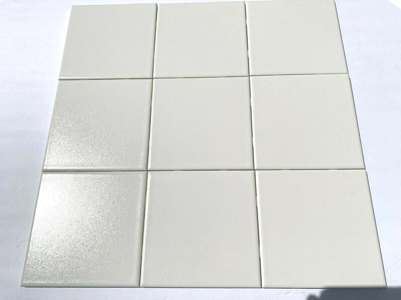 NEW VINTAGE CERAMIC DALTILE ARCTIC WHITE 1290 CRYSTALTEX 6″ X 6″