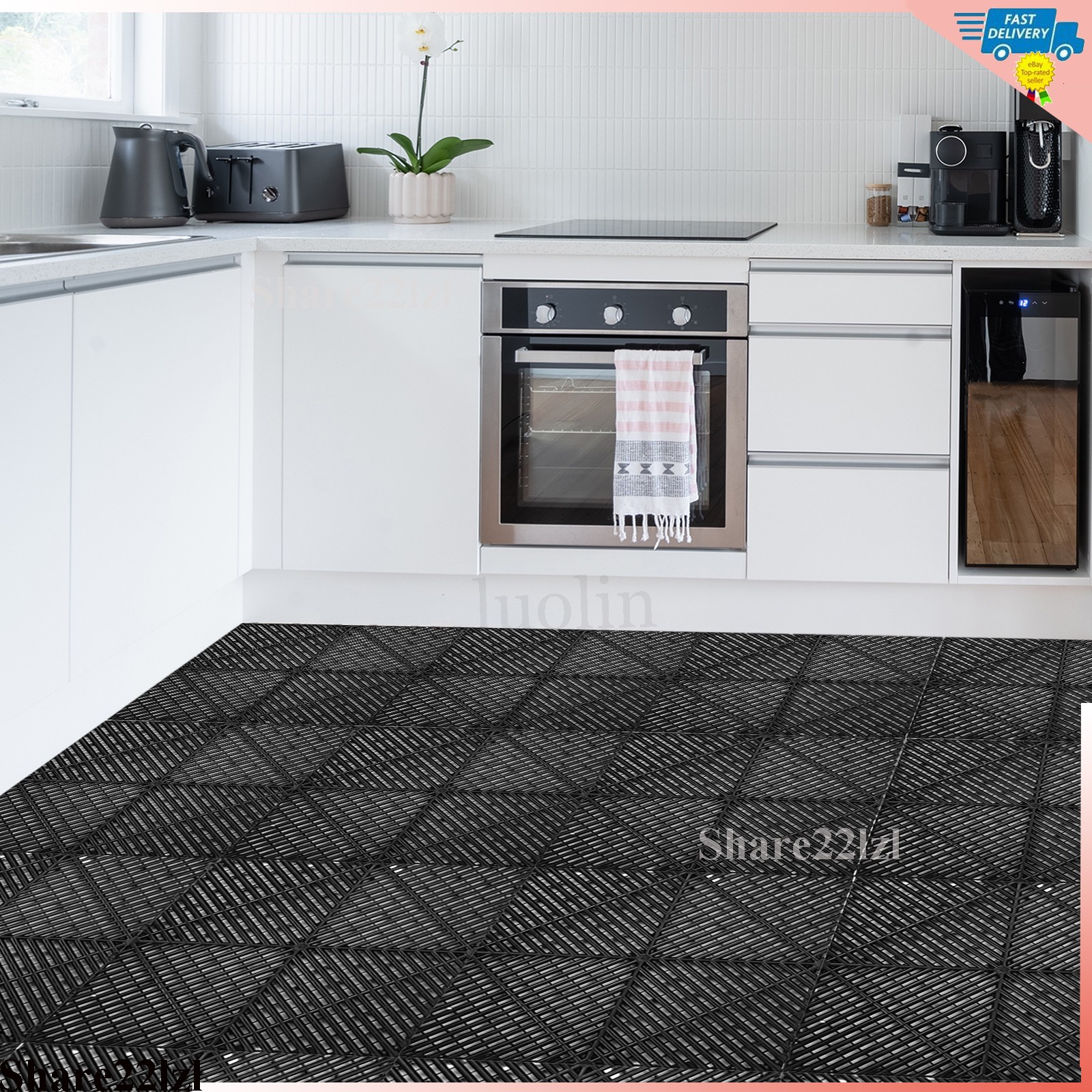 Garage Floor Tiles Interlocking Flooring Tiles 15.75×15.75”/ 40 x 40 cm 25Packs
