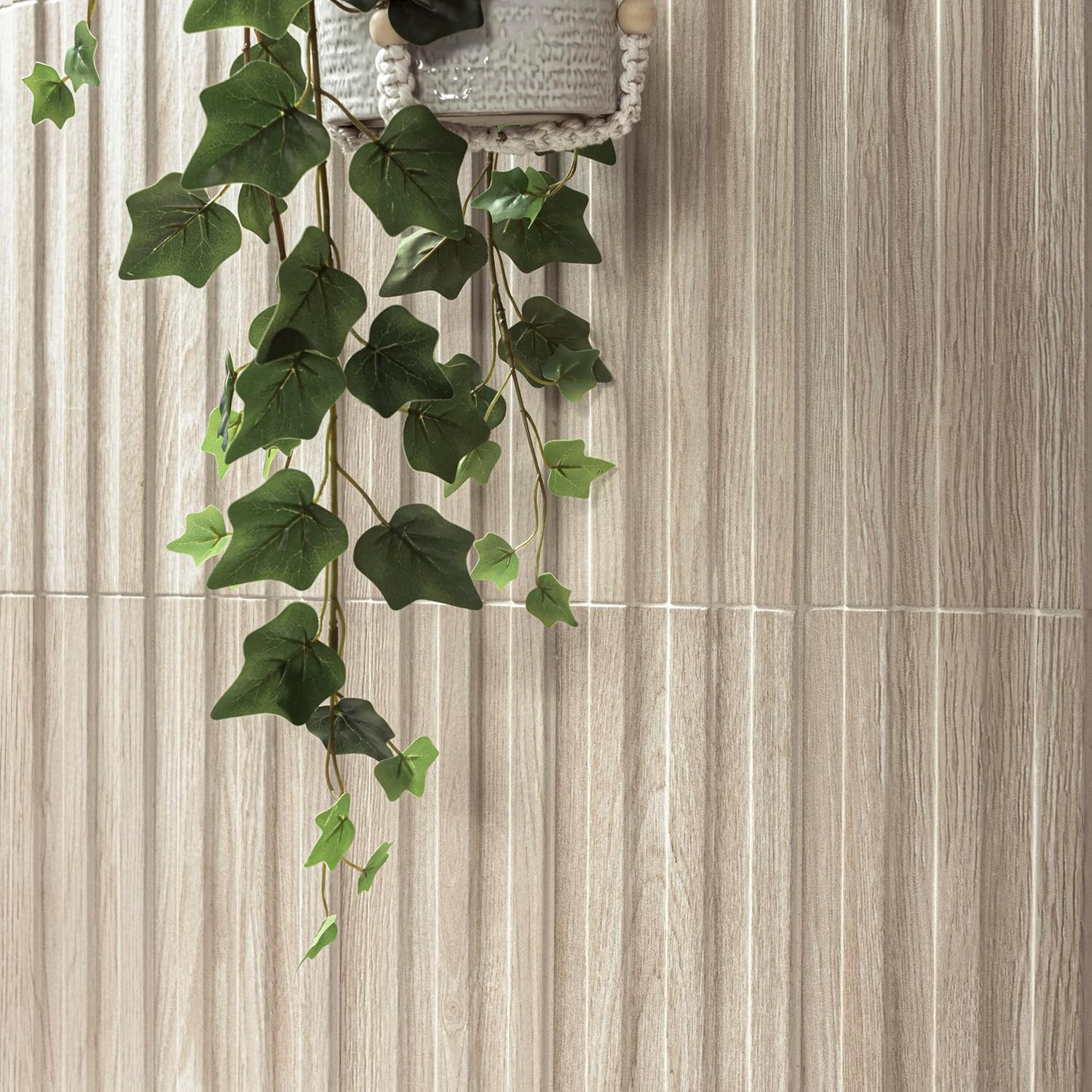 Serata Vibra Dunewood 6 In. X 16 In. Matte Porcelain Slat Fluted Wood Look Wall