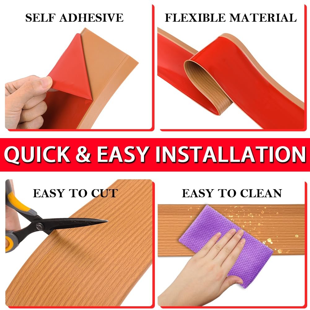 Vinyl Wall Base Baseboard Molding Trim 6″ Flexible Self Adhesive Rubber Wall …