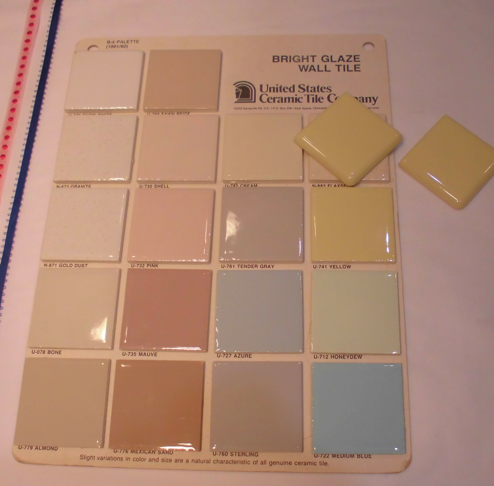 2 pcs. Glossy Yellow 2″ X 2″ X 5/16″ Ceramic Surface Bullnose Corner Tiles NEW