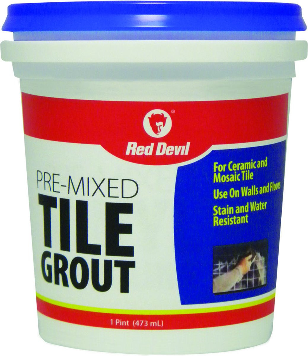 0428 White Tile Grout, Pre-Mixed, for Repairs and Filler, 1 Pint, White