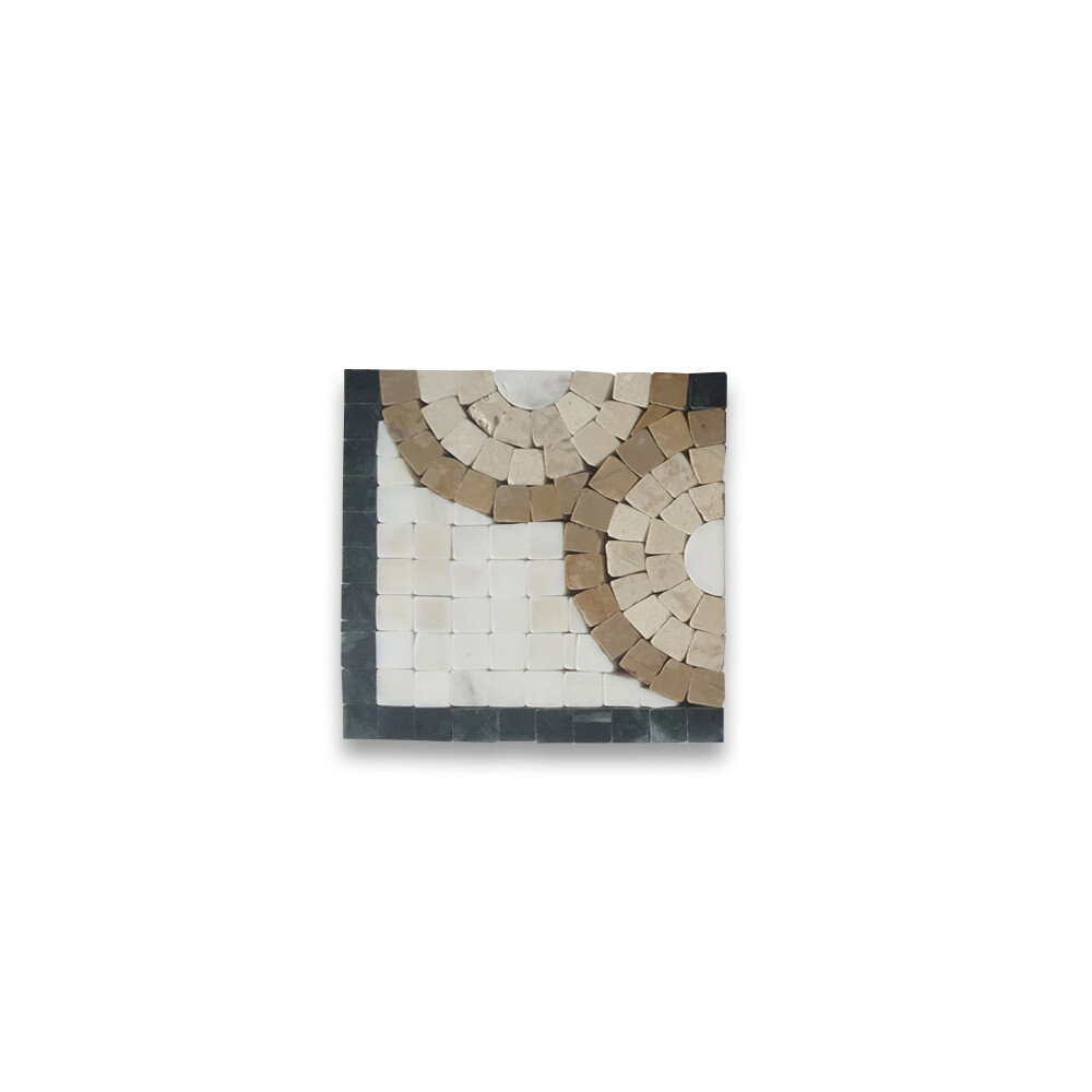 B0084CP Marble Mosaic Border Accent Decorative Tile Aura Gold 4×4 Polished