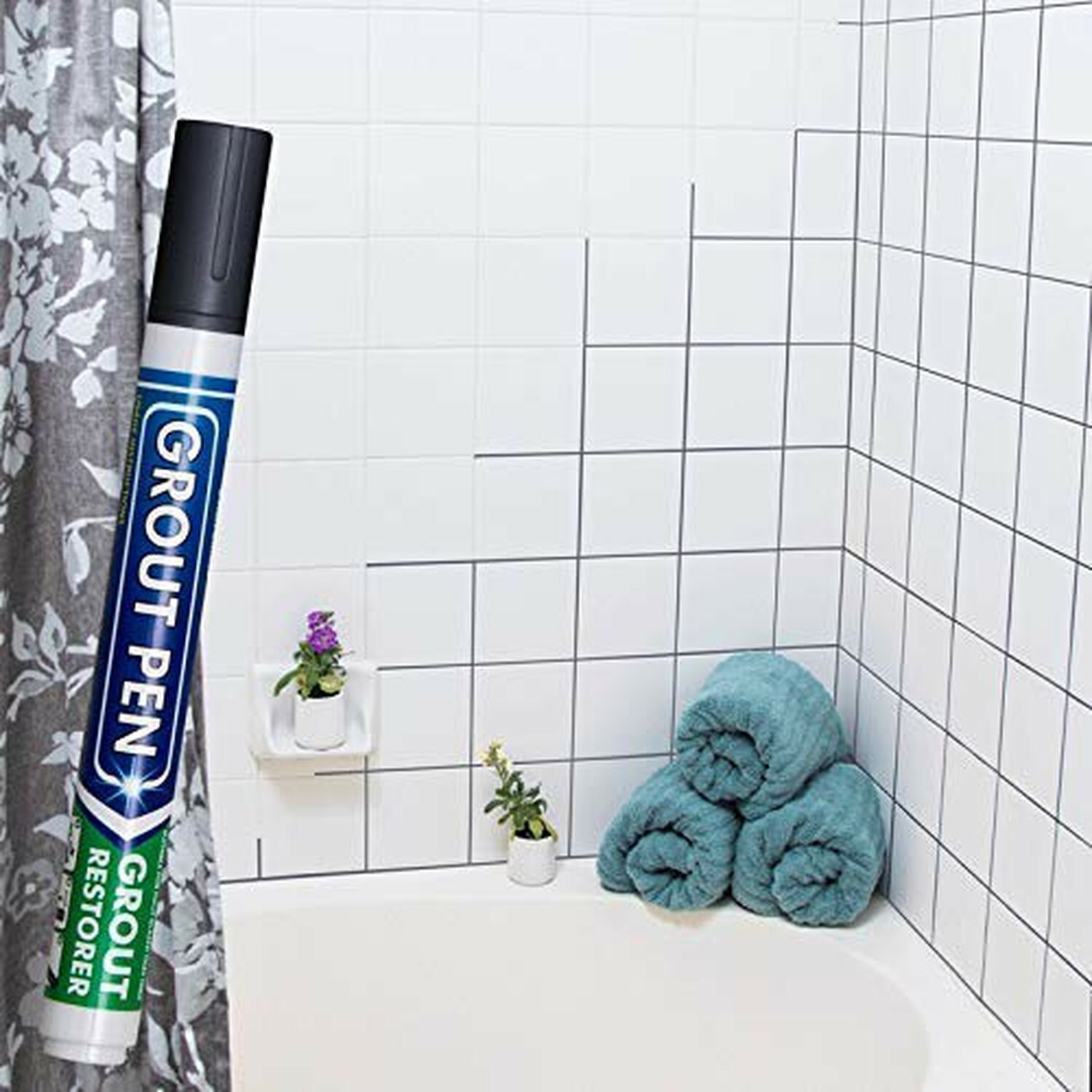 Grout Pen Dark Grey Tile Paint Marker: Waterproof Tile Grout Colorant and Sealer