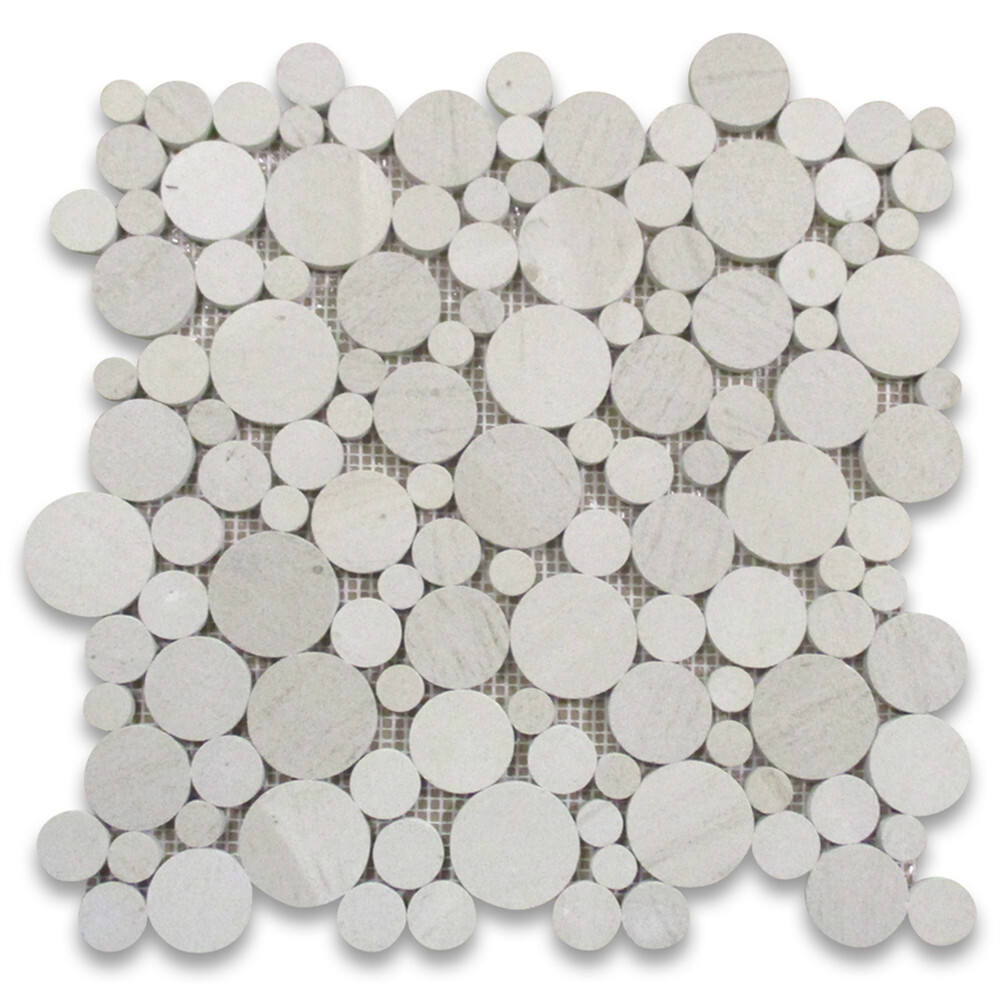 H92XH Golden Beach Moleanos Beige Limestone Bubble Round Mosaic Tile Honed