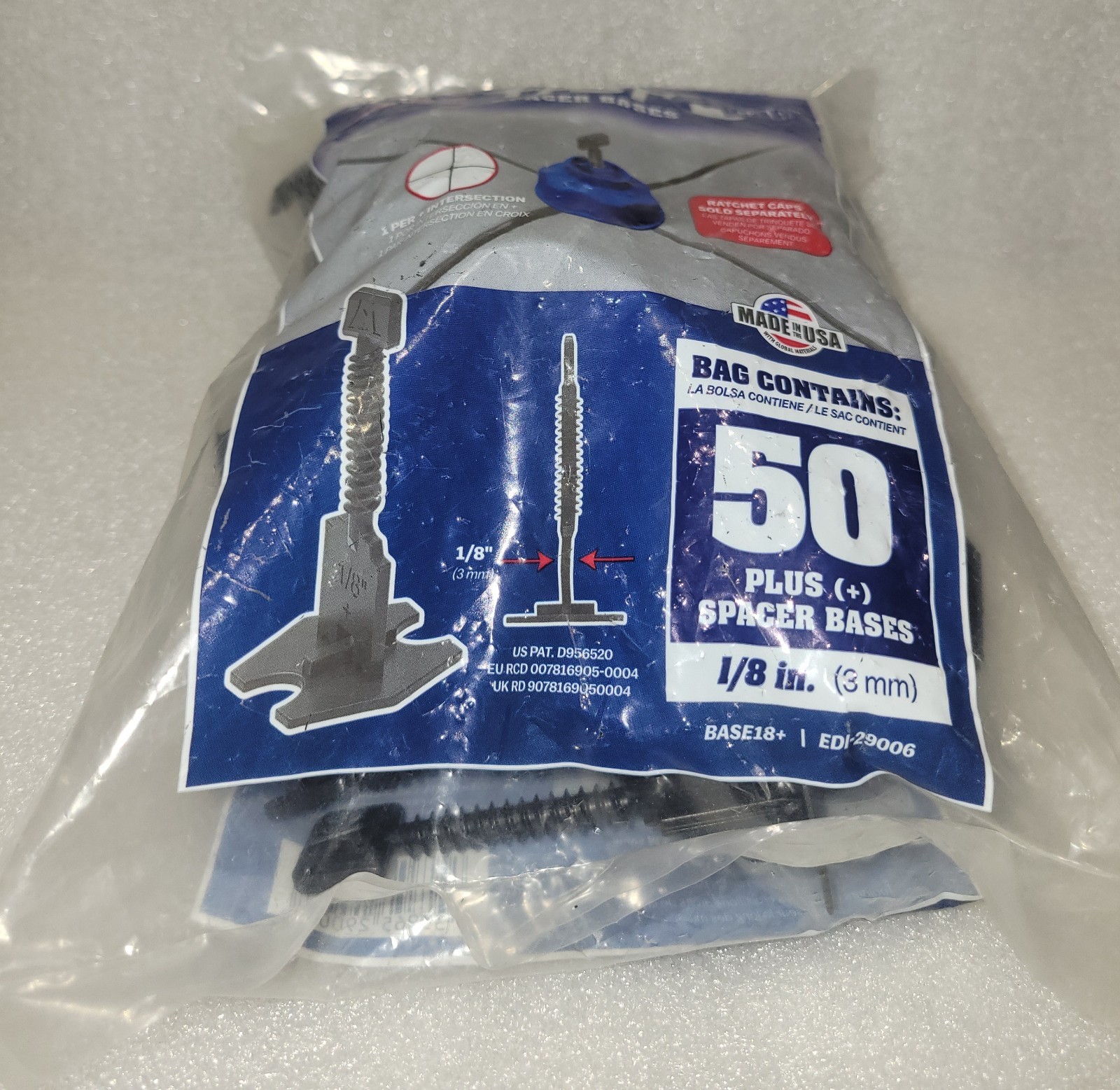 Marshalltown FASTcap USA Tile Plus Spacer Bases for Intersections 1/8″ (3mm) NEW
