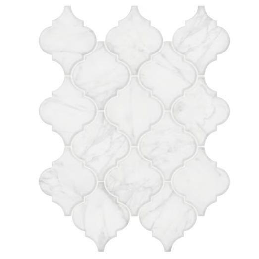 Satori Anatolia Recycled Glass Mosaic Arabesque Matte Tile Mercato Bianco