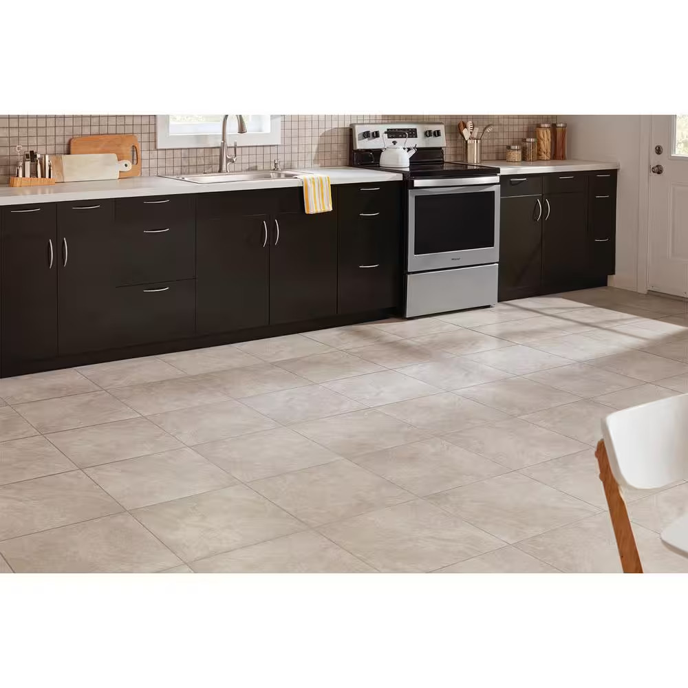 Portland Stone Gray 18 In. X 18 In. Glazed Ceramic Floor and Wall Tile (348.8 Sq