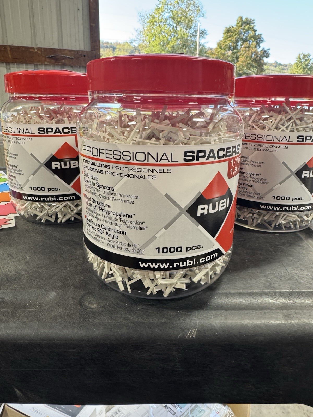 1000 Rubi 1/16” 1.5mm Professional Tile Spacers 02280 White Spain Brand New !