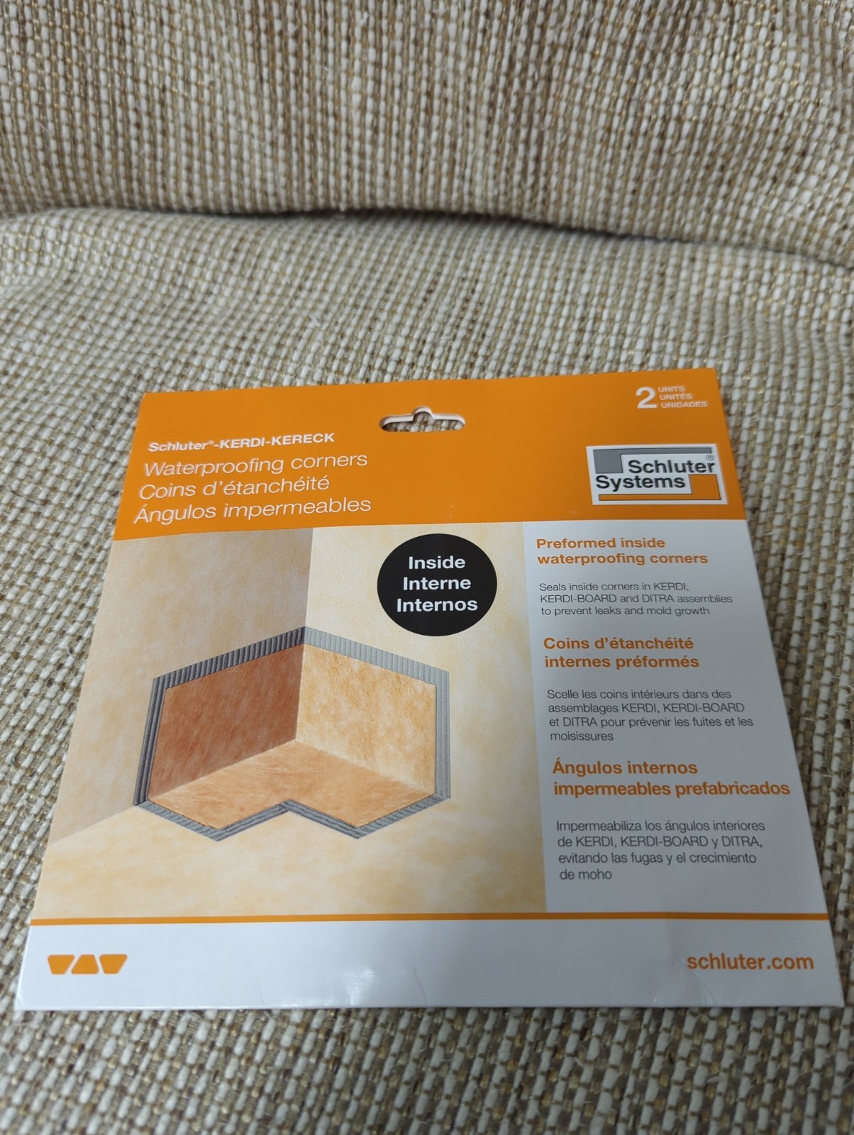 Schluter Systems Kereck/FI 2 Kerdi Inside Waterproofing Corner – 4 Mil Thickness