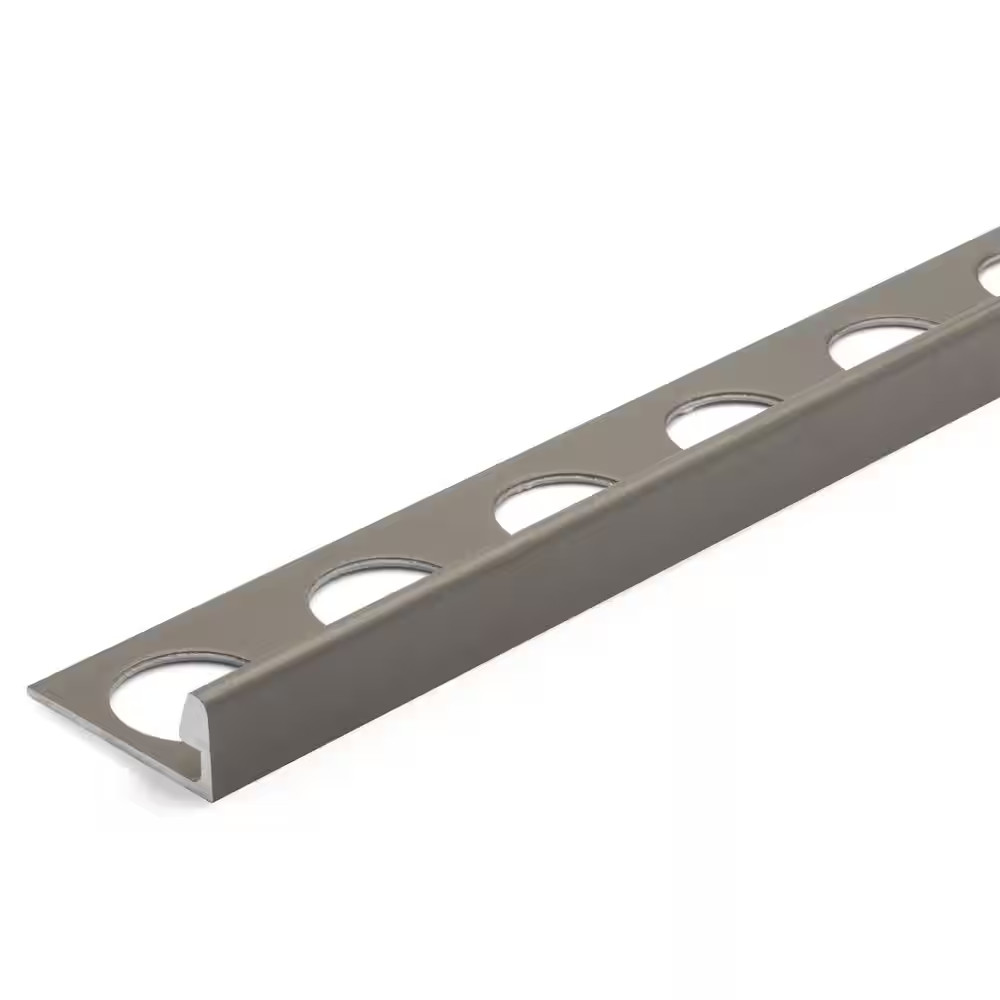 Satin Nickel 1/2 In. X 98-1/2 In. Aluminum L-Shaped Tile Edging Trim