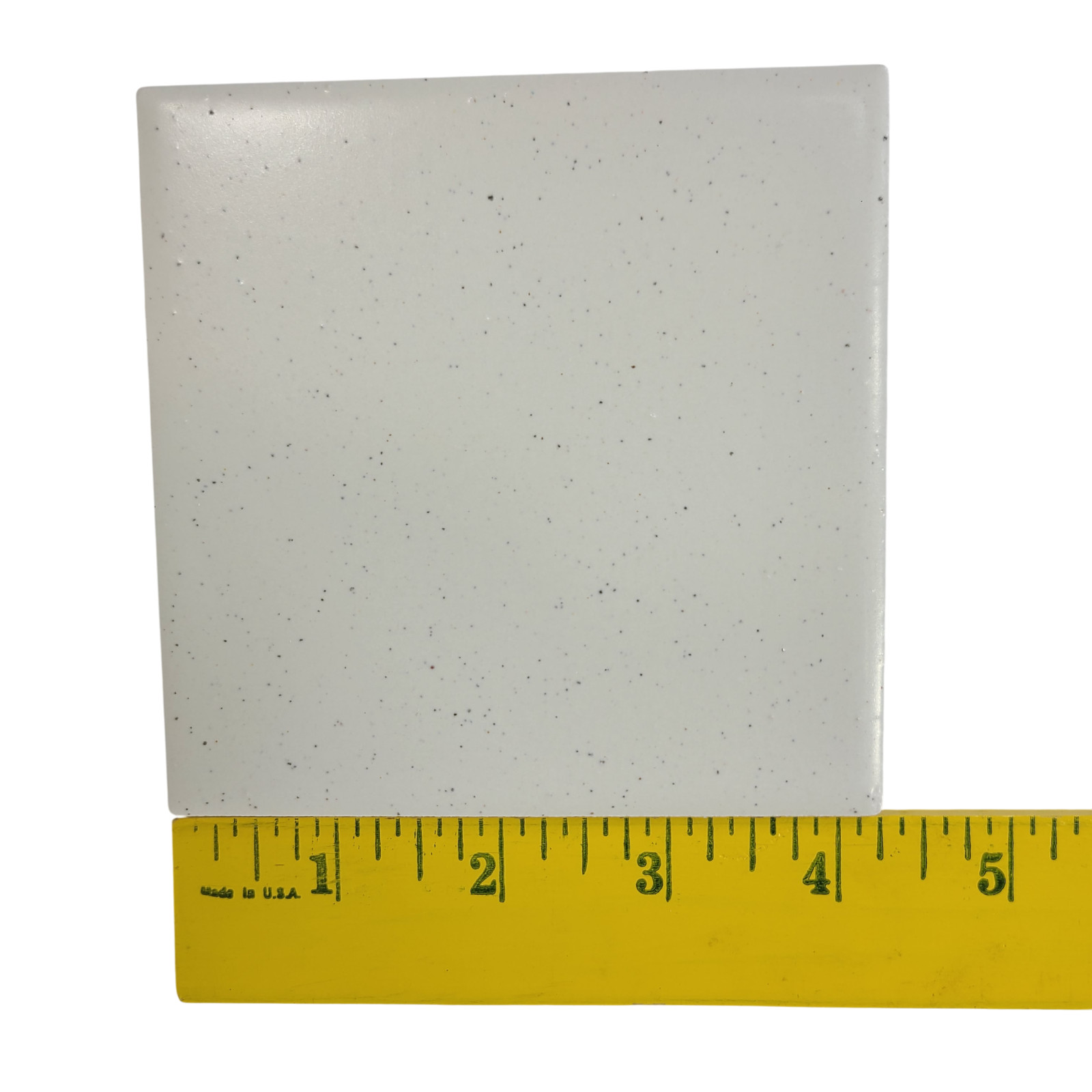 Freckled 4.25 in Ceramic Tile Specs Dots Subway Square Vintage Off White Matte