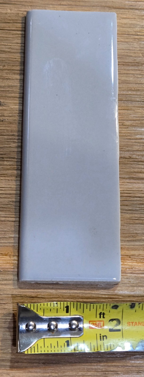 Box of 50 Gray 2″ x 6″ Ceramic Tile Bullnose Trim Edge 2″ x 6″ Glossy, As shown