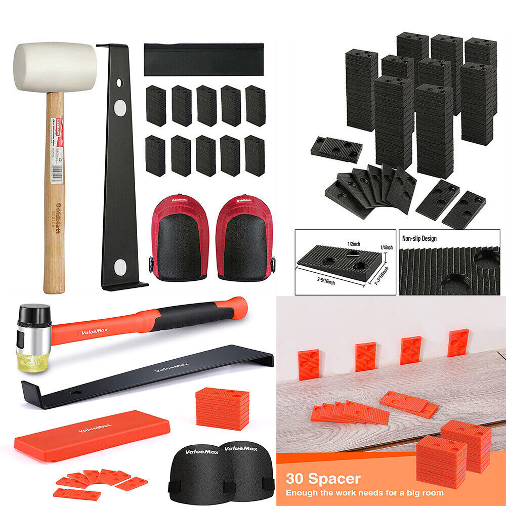 Professional Laminate Wood Flooring Installation Kit Kneepads 100/30 PCS Spacers