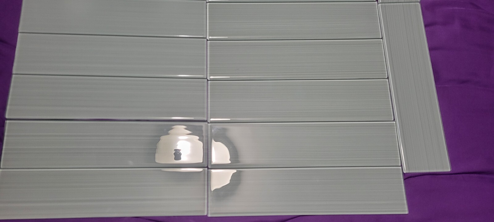 Bodesi Heron Gray 3 in. x 12 in Glass Tile kitchen 10 sq. ft. brand New