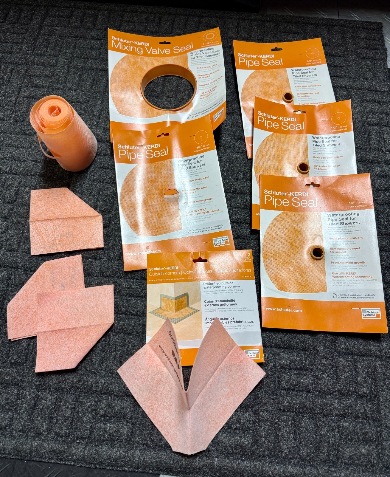 Schluter-KERDI Waterproofing membranes pieces, new, 12 pieces