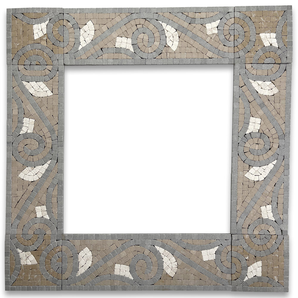 B3080T Marble Mosaic Border Bathroom Accent Listello Tile Swirl 4×12 Tumbled