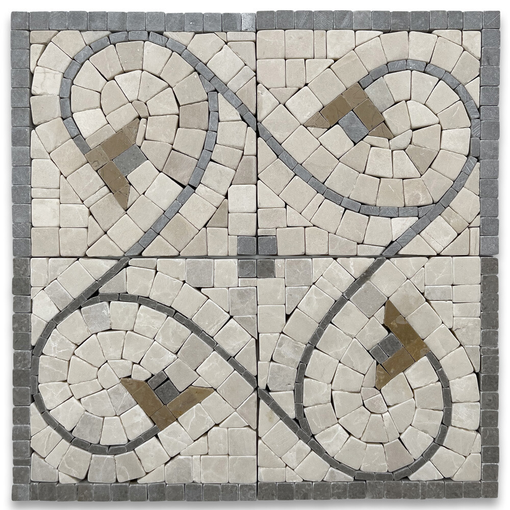 B4691CT Marble Mosaic Border Decorative Accent Tile Agean Sienna 5×5 Tumbled