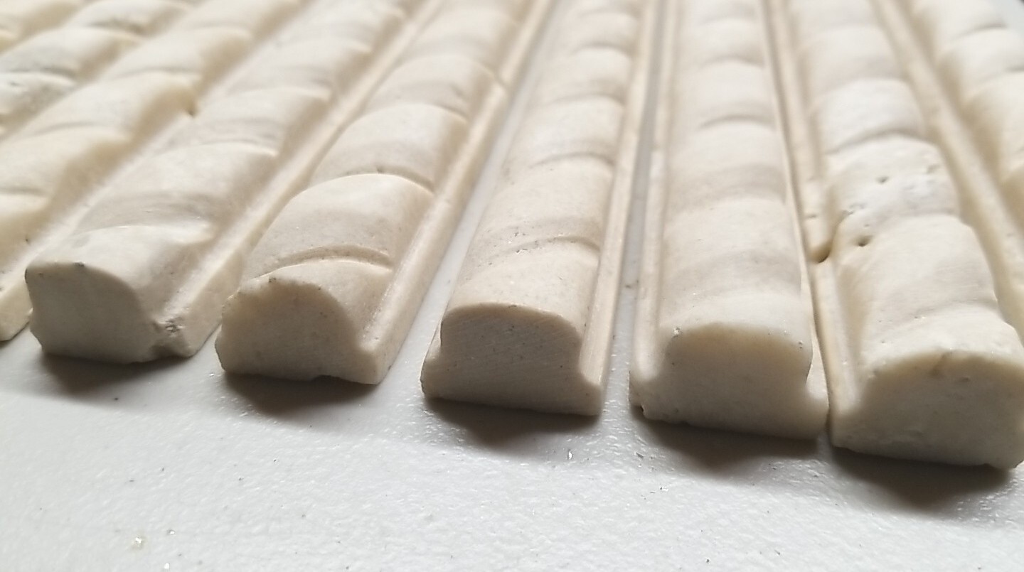 Ivory Travertine Honed 1 X 12 Rope Liners Lot Of 10