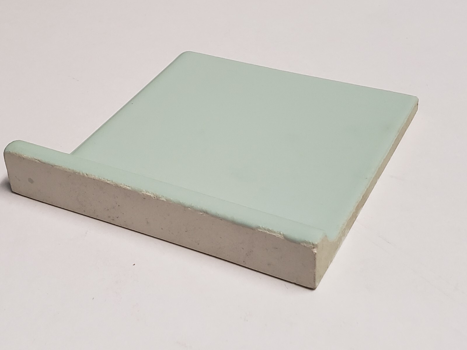 Vtg. TILECREST Ceramic Tile Corner Base Bullnose Lt. Green Mint NEW NOS V2
