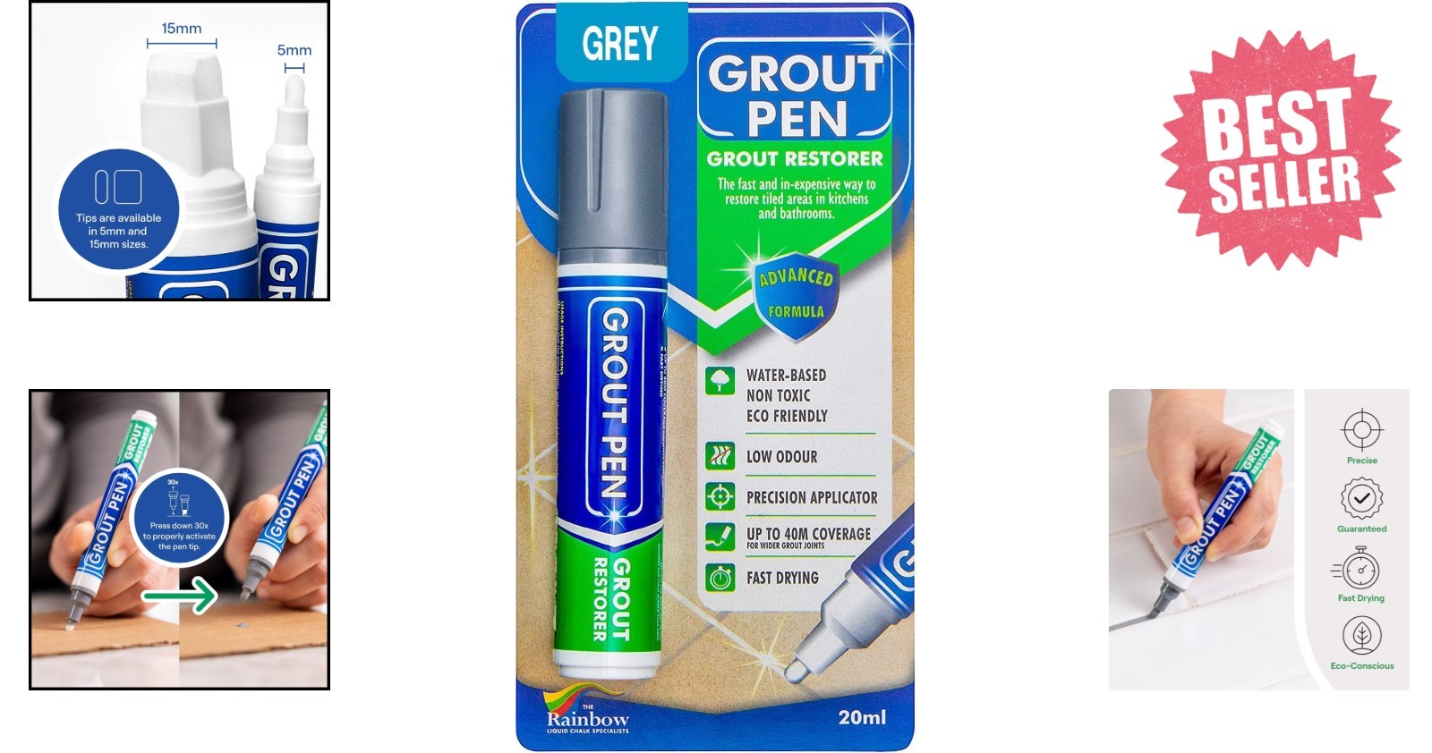 Ultimate Grout Pen: 20mL Waterproof Colorant with Wide Tip for Tile DIY Projects