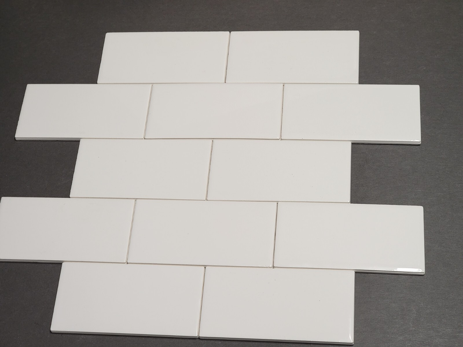 Lot of 12 DALTILE 3″ x 6″ Ceramic Subway Tiles – Bright White Glossy NOS NEW
