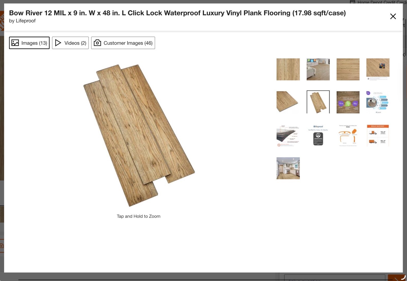 Lifeproof Plank Flooring Waterproof Luxury Vinyl Fresh Oak (20.1-sq-ft/case)