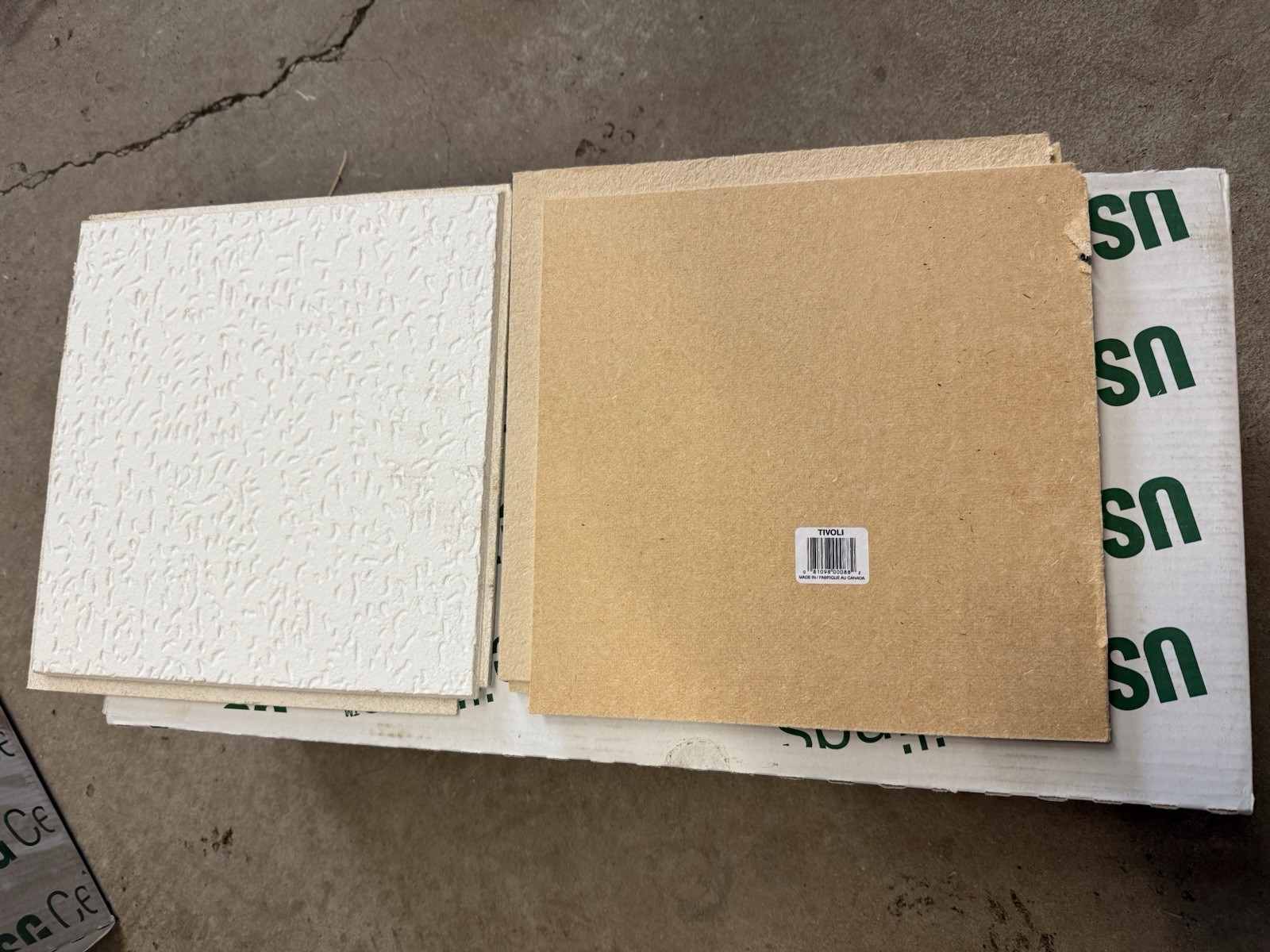USG 4240 12″ x 12″ Tivoli Textured Tongue In Groove Ceiling Tiles – 32 Pack
