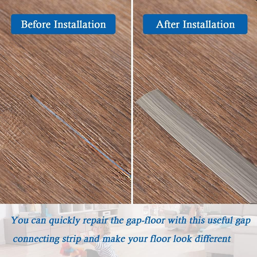 Floor Transition Strip Self Adhesive Floor Cover Strips Laminate 1.57″ Wide Viny