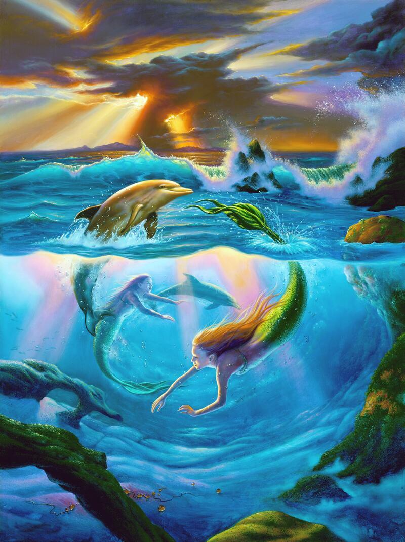 Ceramic Backsplash Tile Mural Mermaid Fantasy – Circle of Friends