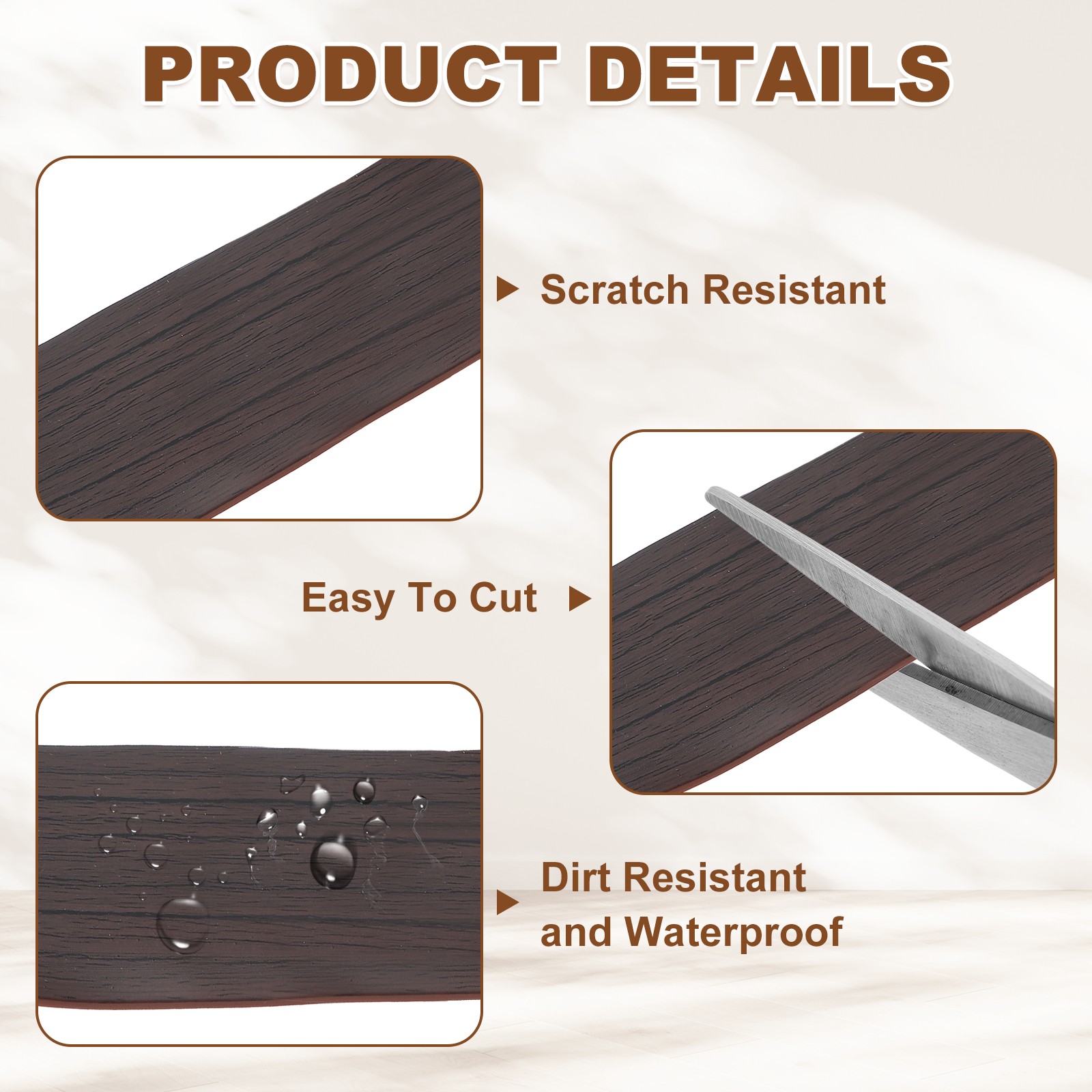 Floor Transition Strip (1.97″/ x 11.5ft) PVC Floor Strips Black Walnut