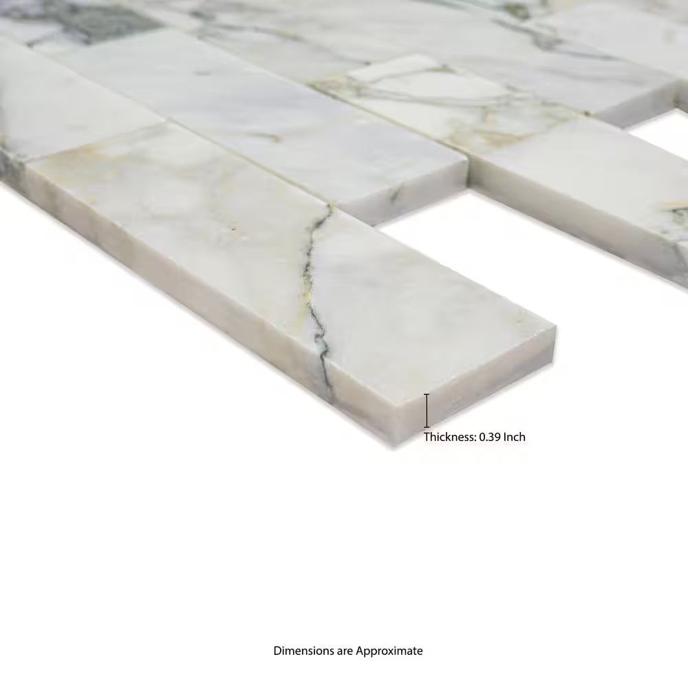 Coranado Green 12 In. X 12 In. Honed Marble Mesh-Mounted Mosaic Floor and Wall T