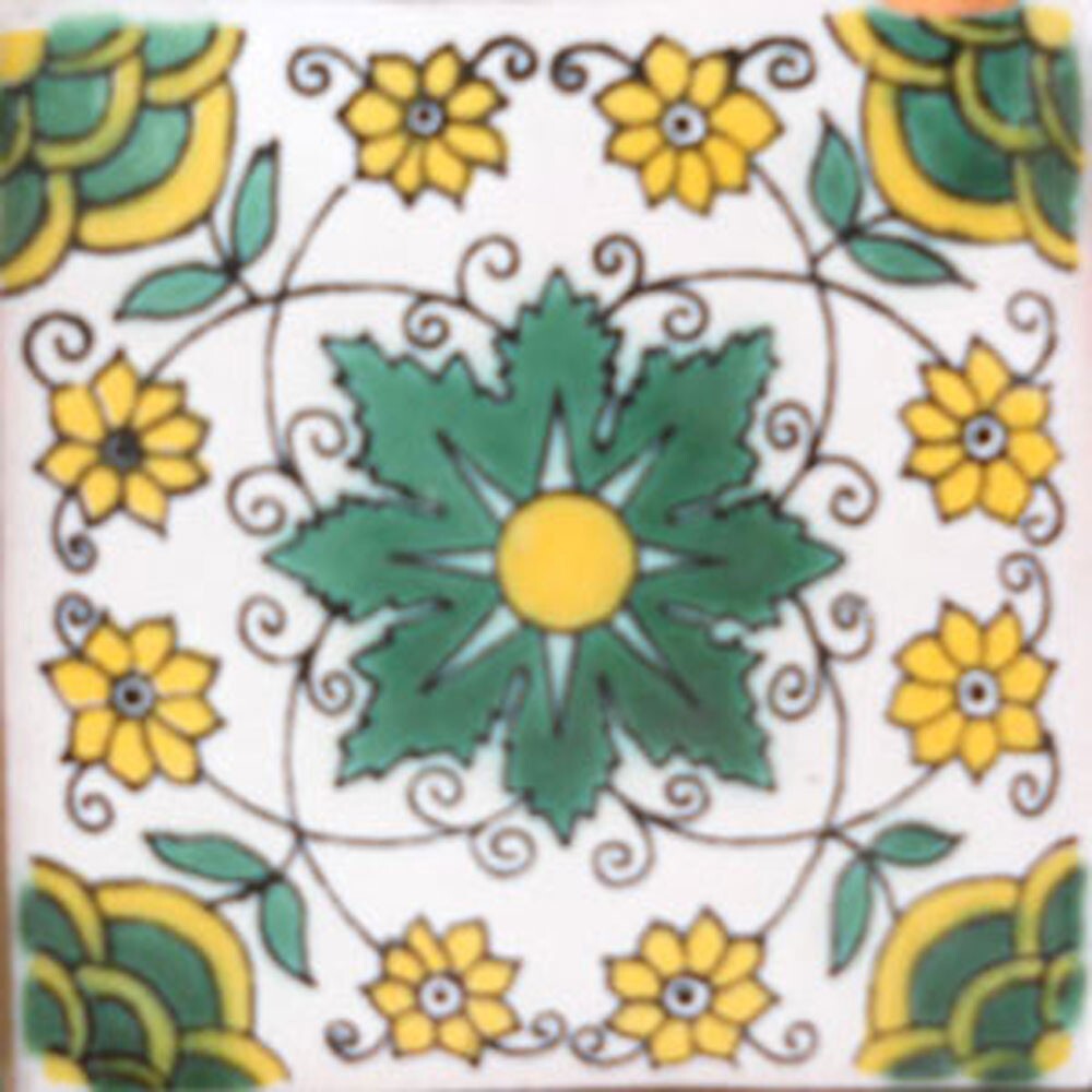 C#100) MEXICAN TILES CERAMIC HAND MADE SPANISH INFLUENCE TALAVERA MOSAIC ART