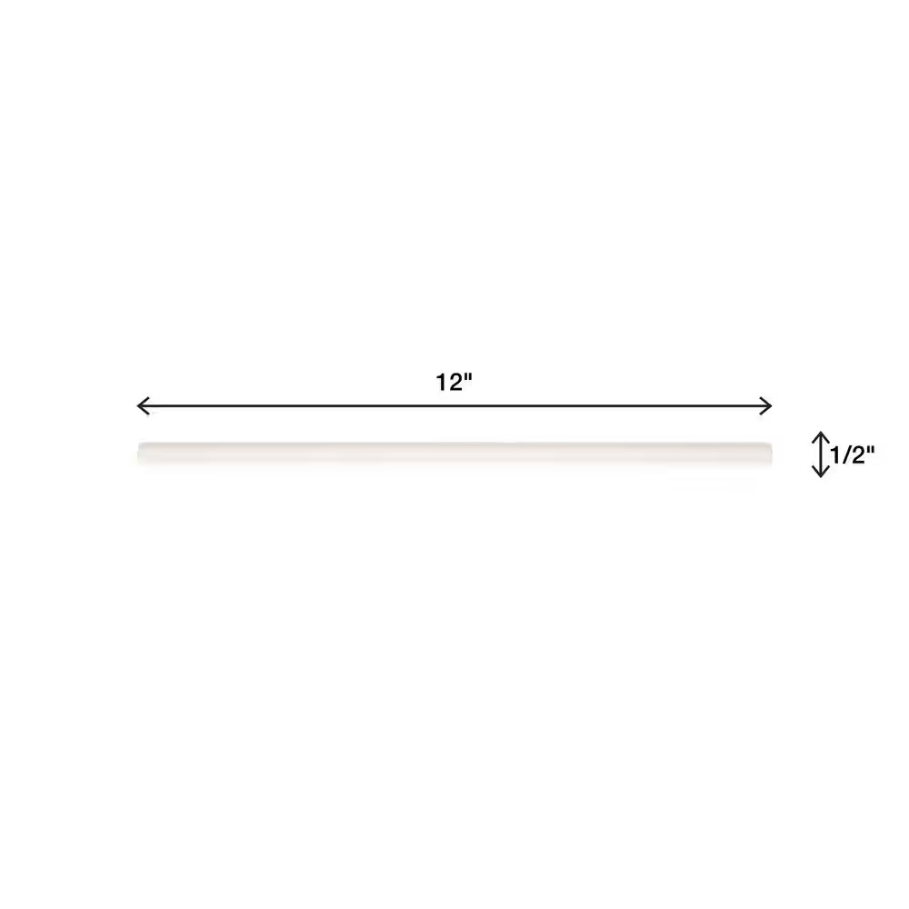 Restore Bright White 1/2 In. X 12 In. Glazed Ceramic Jolly Trim Tile (0.04 Sq. F