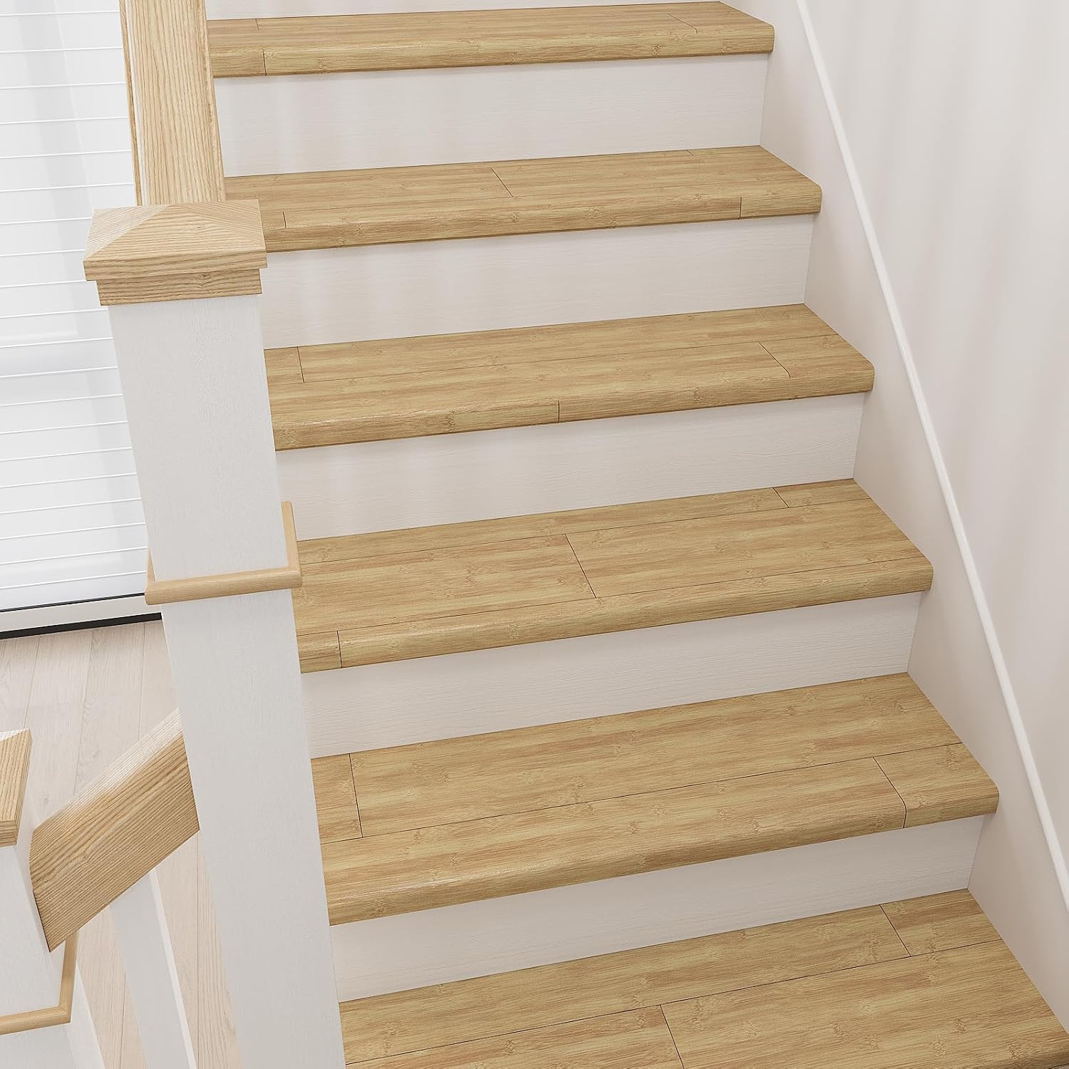 Natural Bamboo Peel and Stick Flooring Waterproof Vinyl Plank Flooring 16-Pack 2