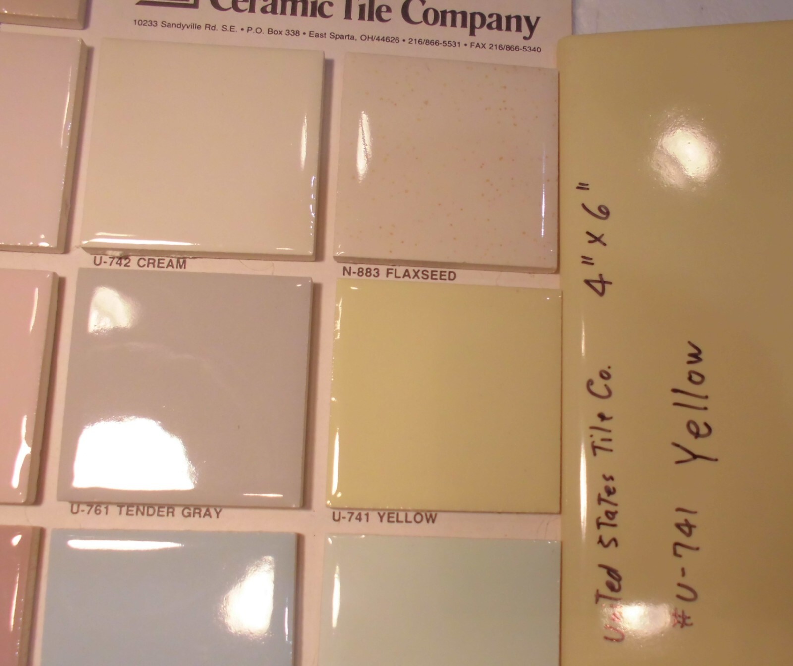 1 pc. Bright Yellow: Cove Base Ceramic Tile: Bullnose Top, Glossy 4″ X 6″ NEW