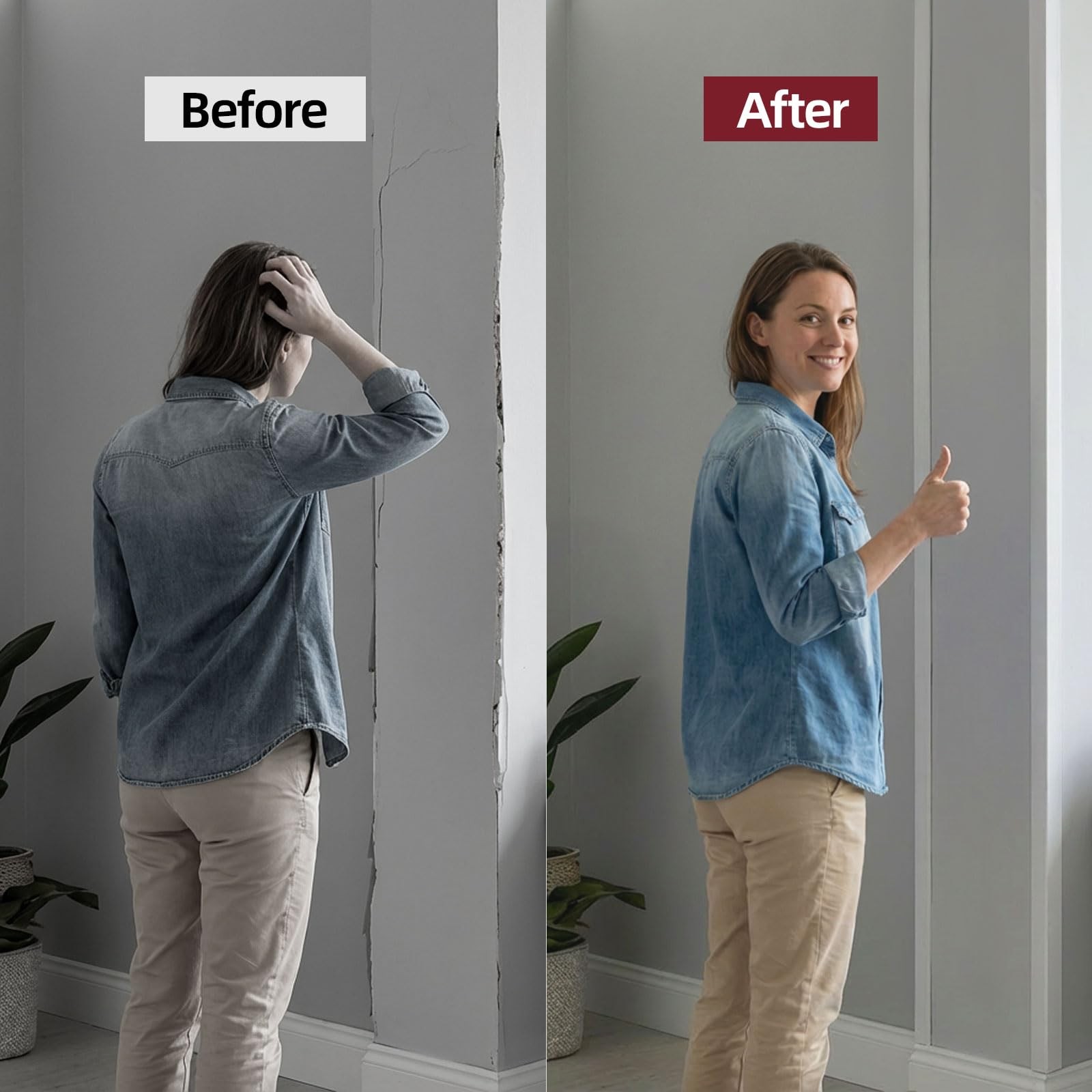 10FT Wall Corner Protector Moulding Trim, Flexible Wall Trim Peel and Stick T…