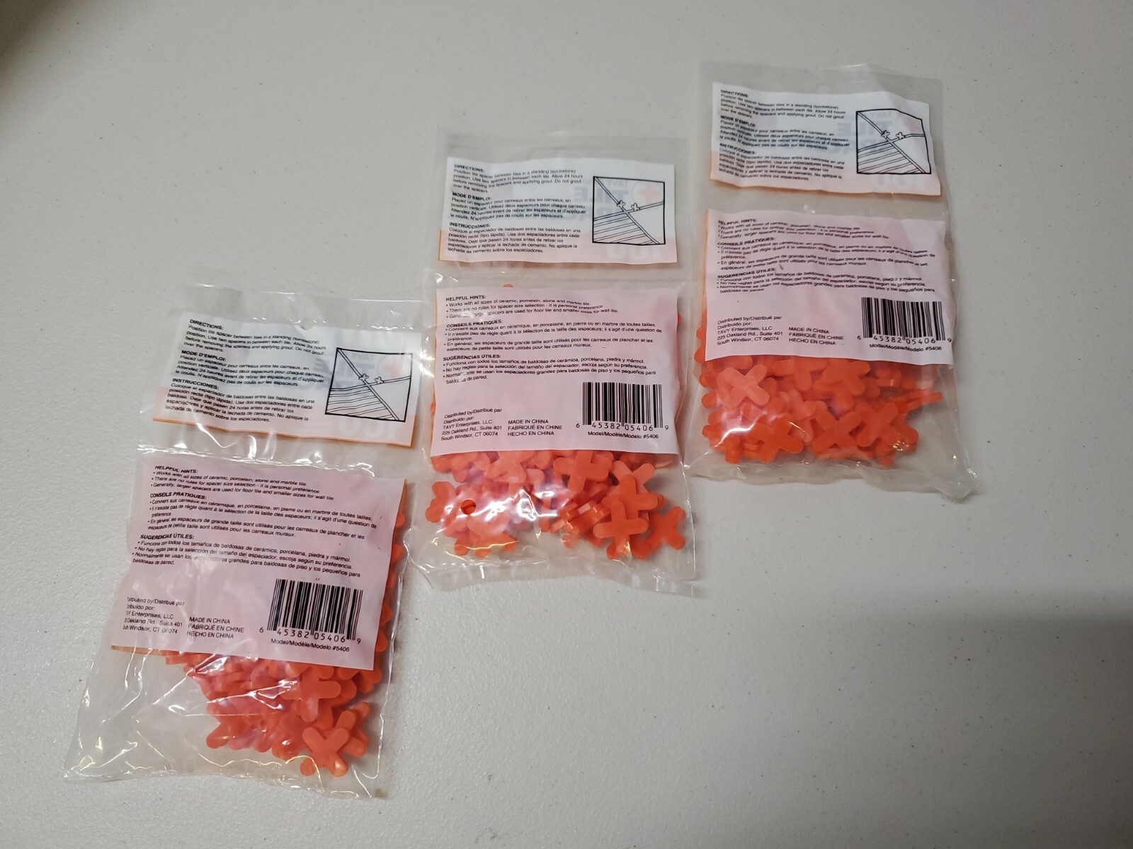 TAVY Basix Cross Tile Spacers ~ 1/4in 6mm ( 3 x 100 pieces )