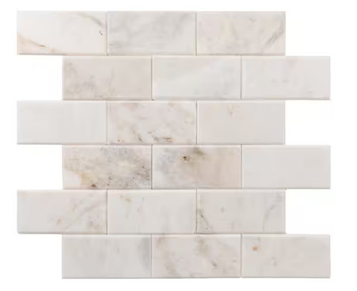 Daltile Xpress Mosaix Peel ‘N Stick Daphne White Polished Marble Tile Sheet