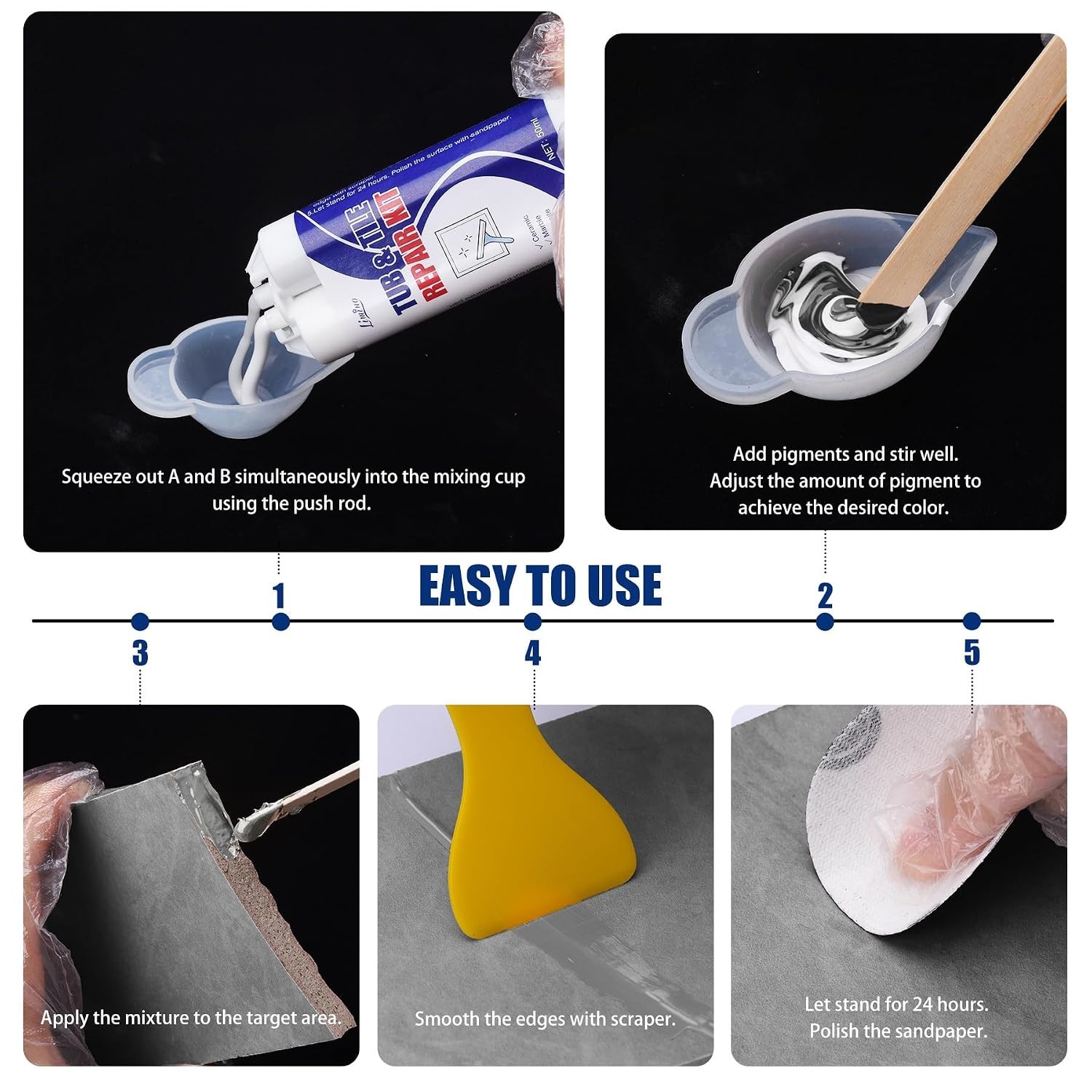 Professional Porcelain Repair Kit – Effortless Restoration for Bathroom Fixtures