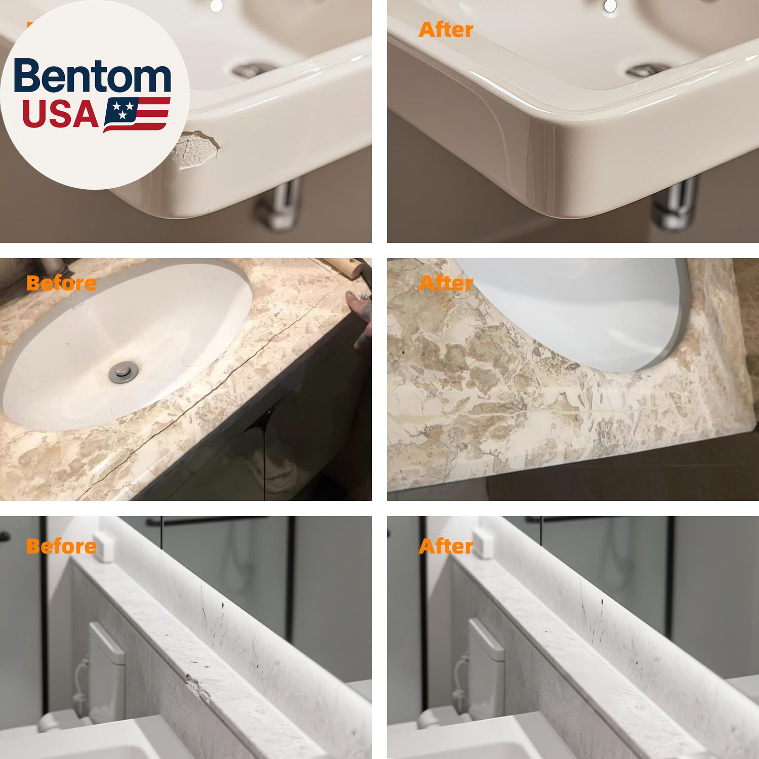 Granite and Quartz Countertop Chip Filler Repair Kit Tile & Fiberglass Porcelain