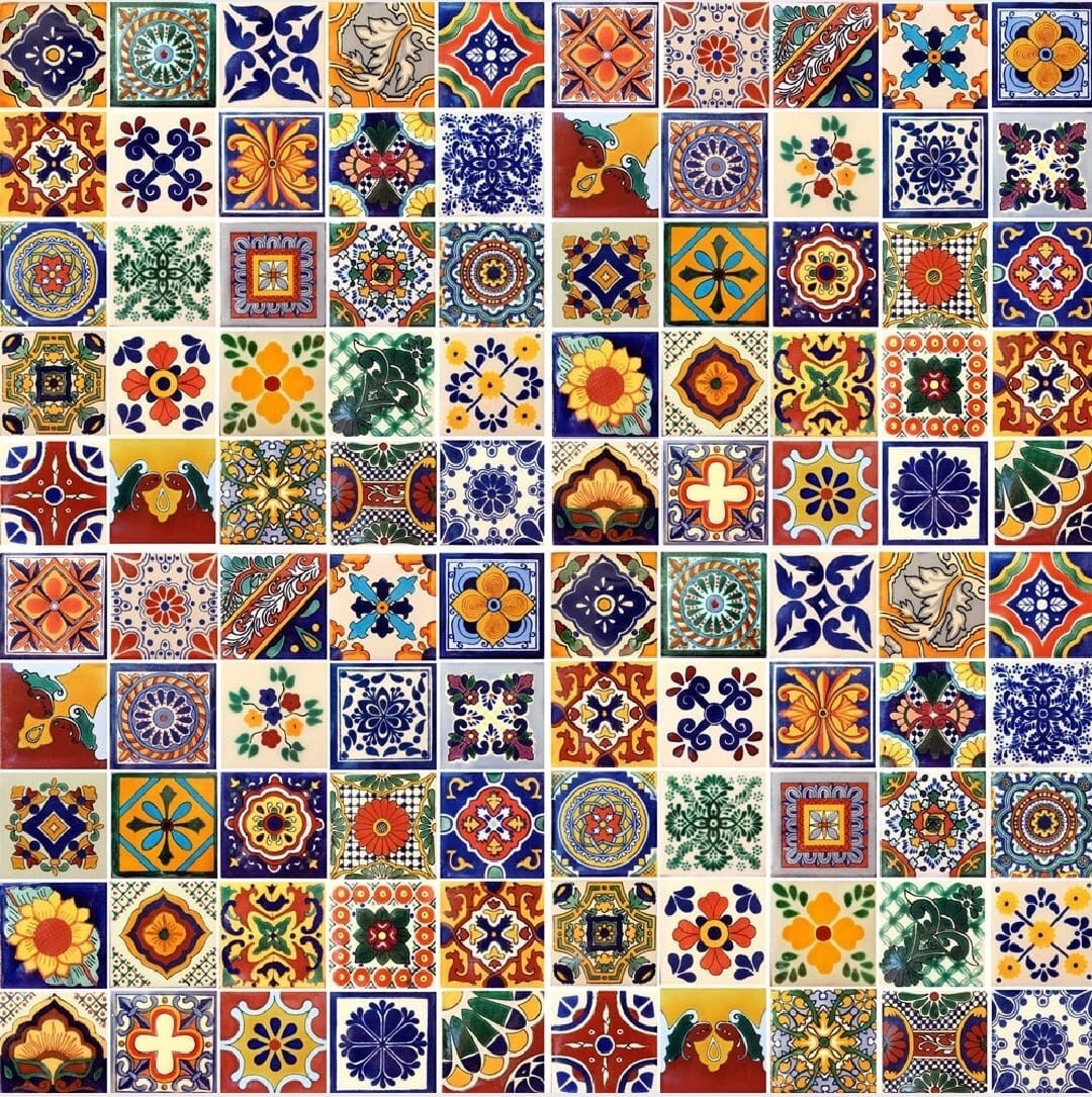 100 Individual 4×4 Mexican Tiles Ceramic Mexico tile #02
