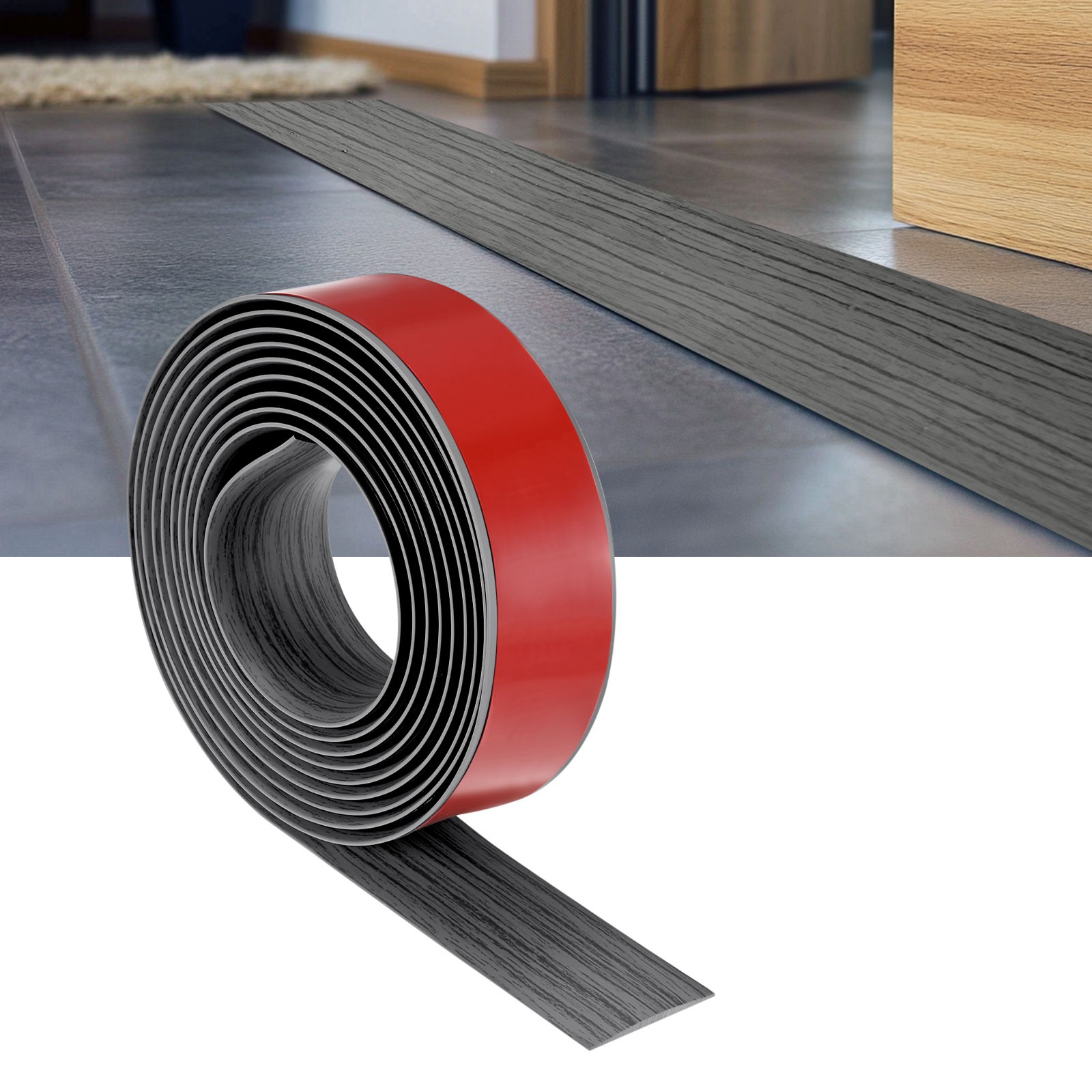 Transition Strip, 10FTx1.58Inch Floor Strip for Carpet [Dark Brown Wood Grain]