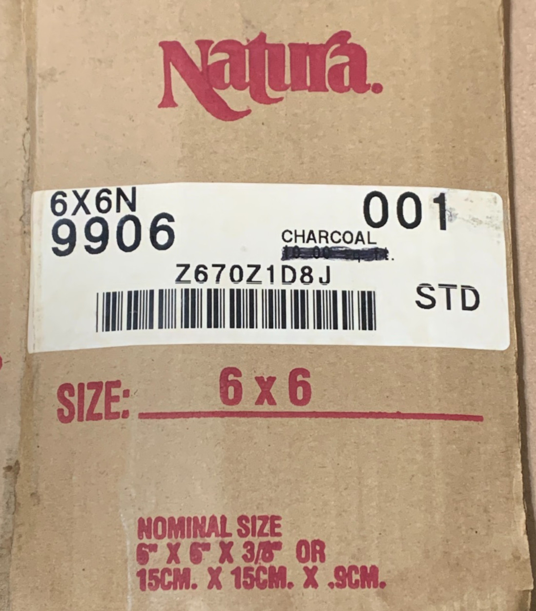 New Florida Natura Ceramic Textured 6″ x 6″ Charcoal *5 pcs*