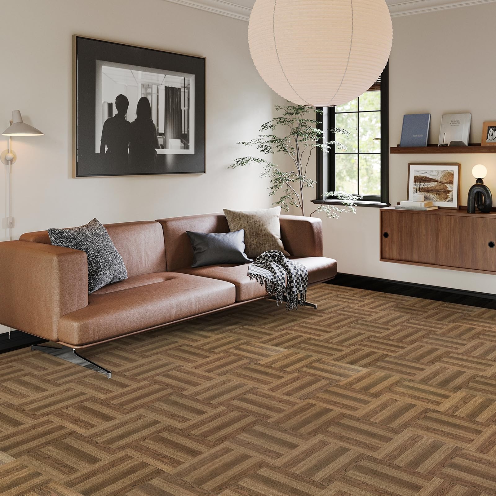 30-Pack Peel and Stick 12 x 12in Vinyl Wood Texture Flooring Tiles, Waterproo…