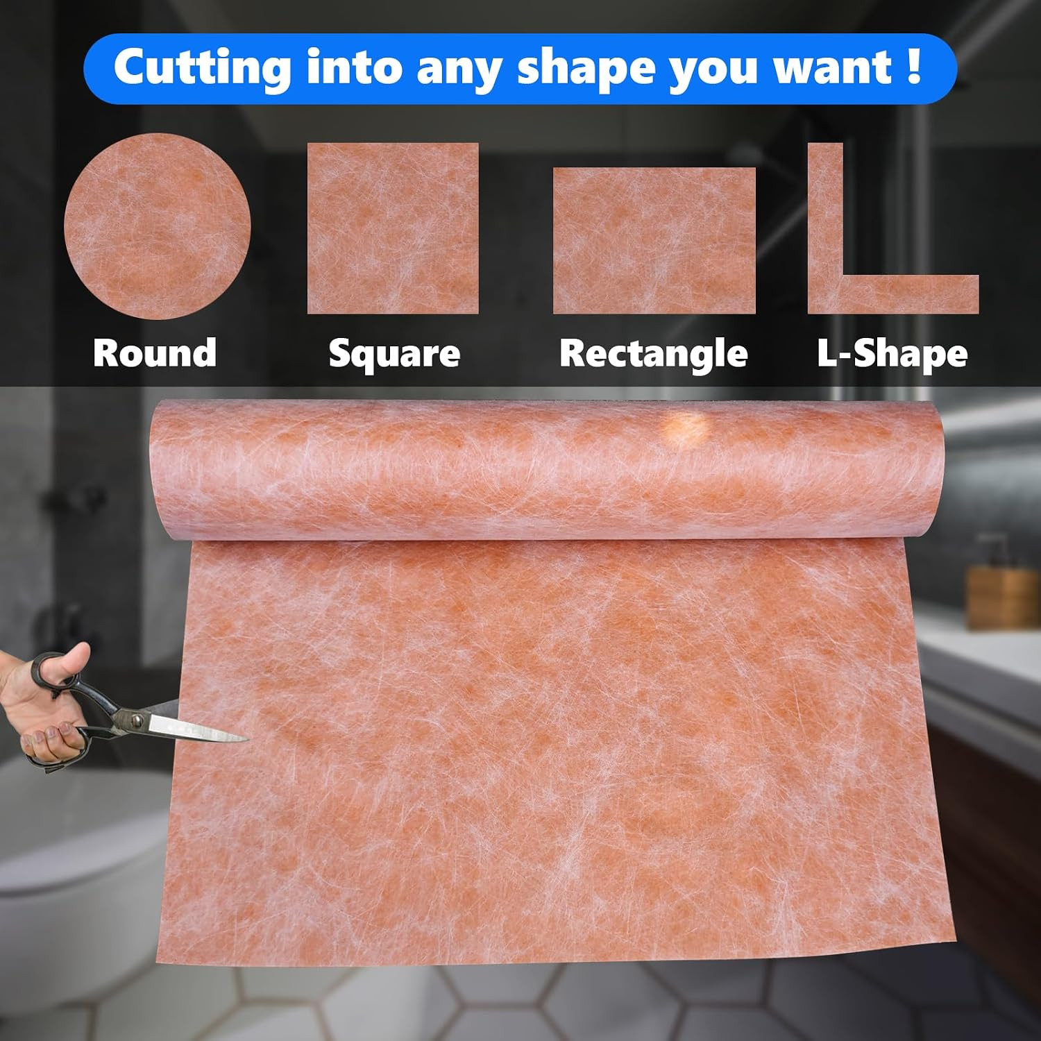 Premium Waterproof PE Fabric Tile Underlayment 325 Sq Ft for Wet Areas