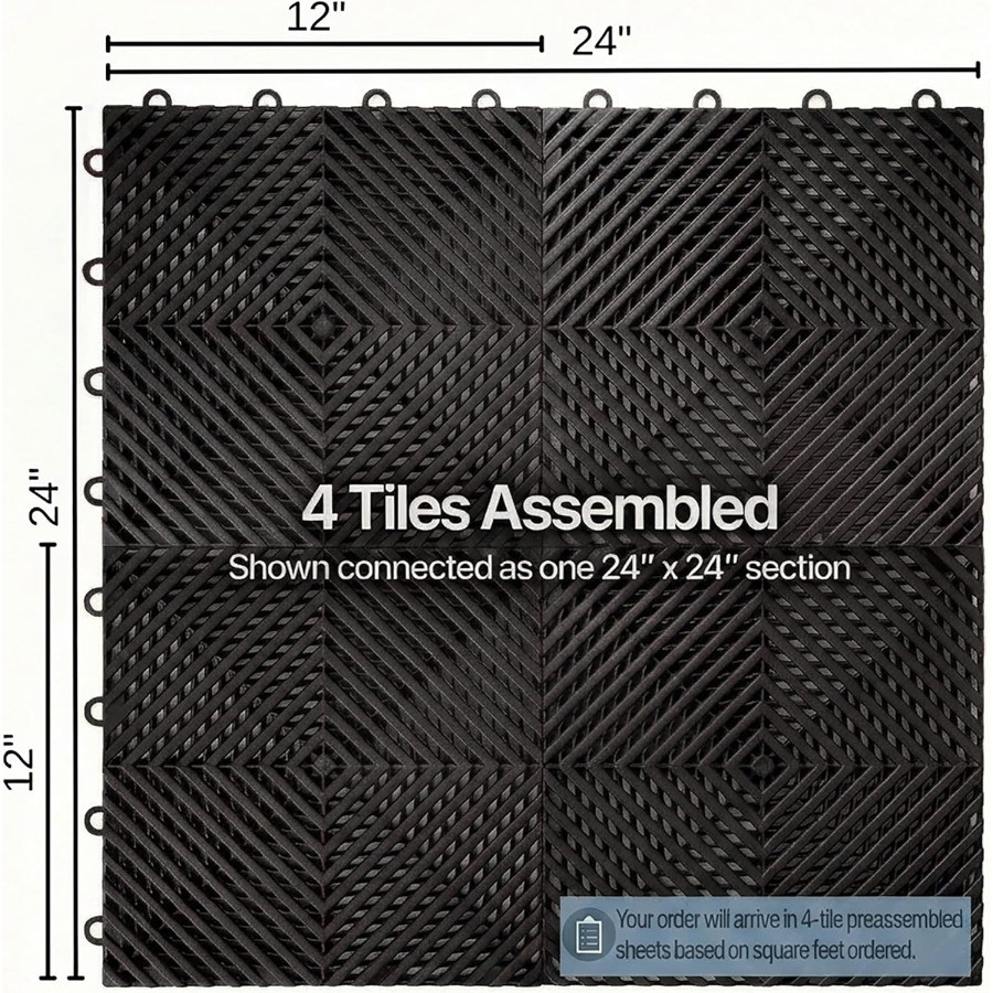 Nitro Tiles Vented by FlooringInc 12″ x 12″ Interlocking Garage Floor Tiles