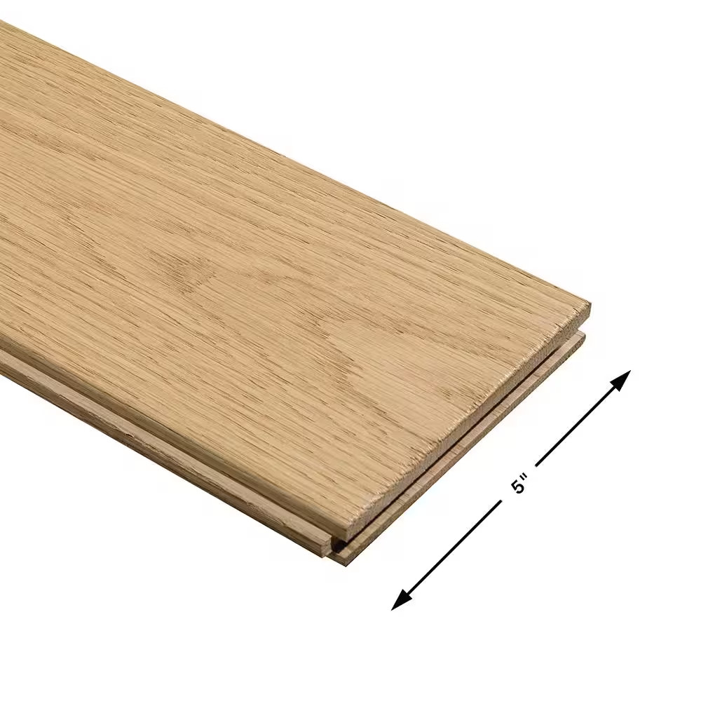 Mills Estates French Oak 3/4 In. Thick X 5 In. Wide Light Wire Brushed Solid Har